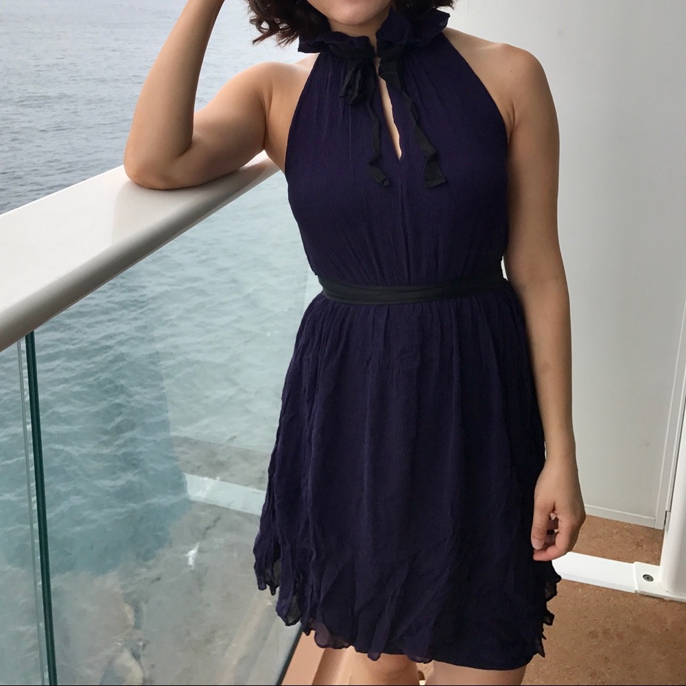 Club Monaco indigo chiffon dress